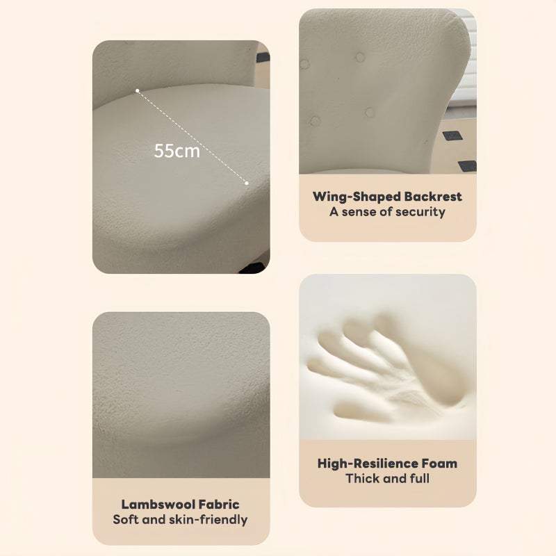 Sharpdo Modern Nordic Upholstered Accent Lounge Chair with Ottoman, Soft Fabric Armchair for Living Room Bedroom Reading Corner - Image 5